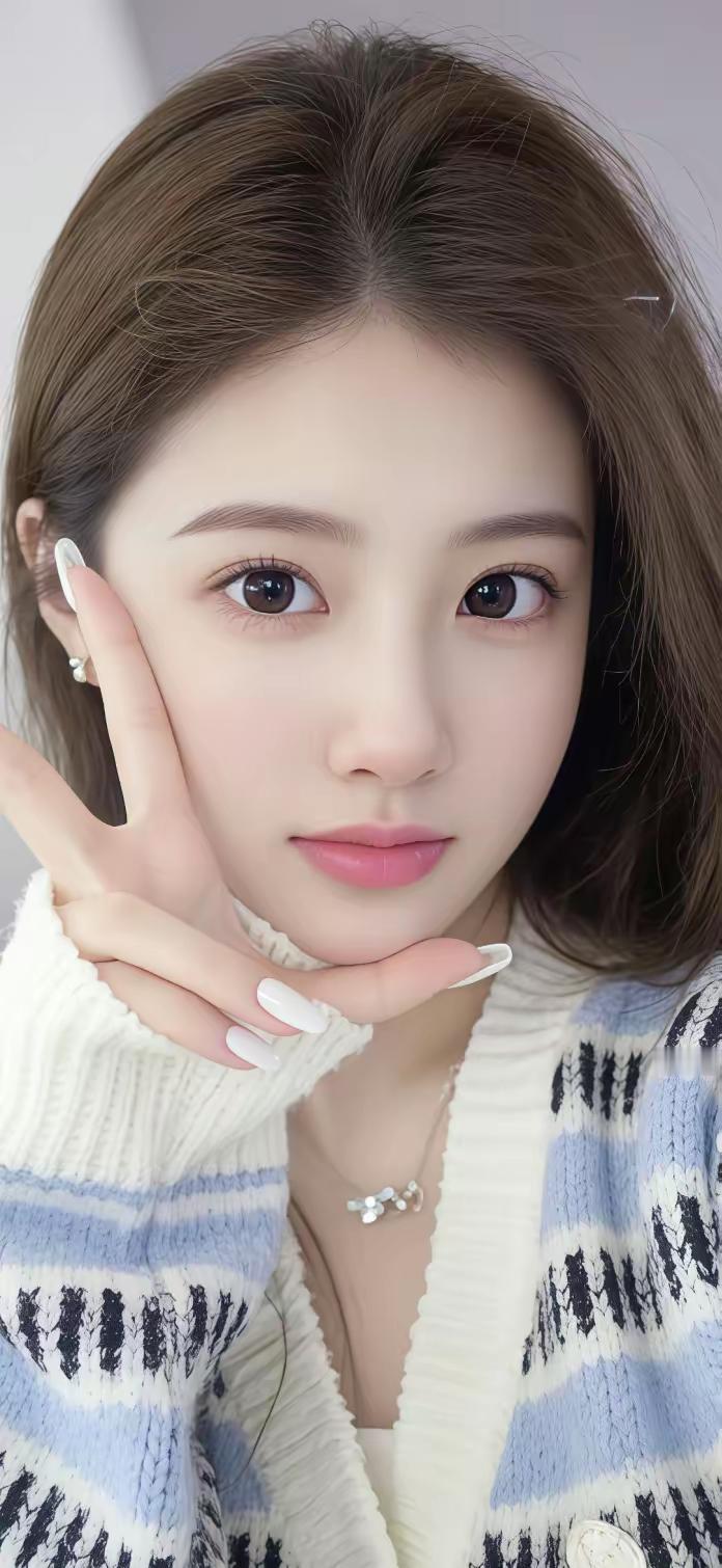 温柔甜美的冬日穿搭，温暖毛衣搭配珍珠耳环，元气满满！🌟💖上联:赏花赏月赏佳人