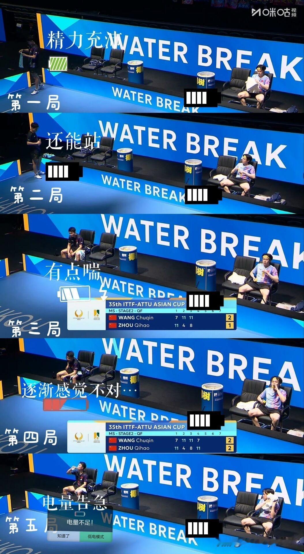 王楚钦4-2周启豪，被周启豪的局间姿势给笑晕了。王楚钦说和七号私下关系非常好