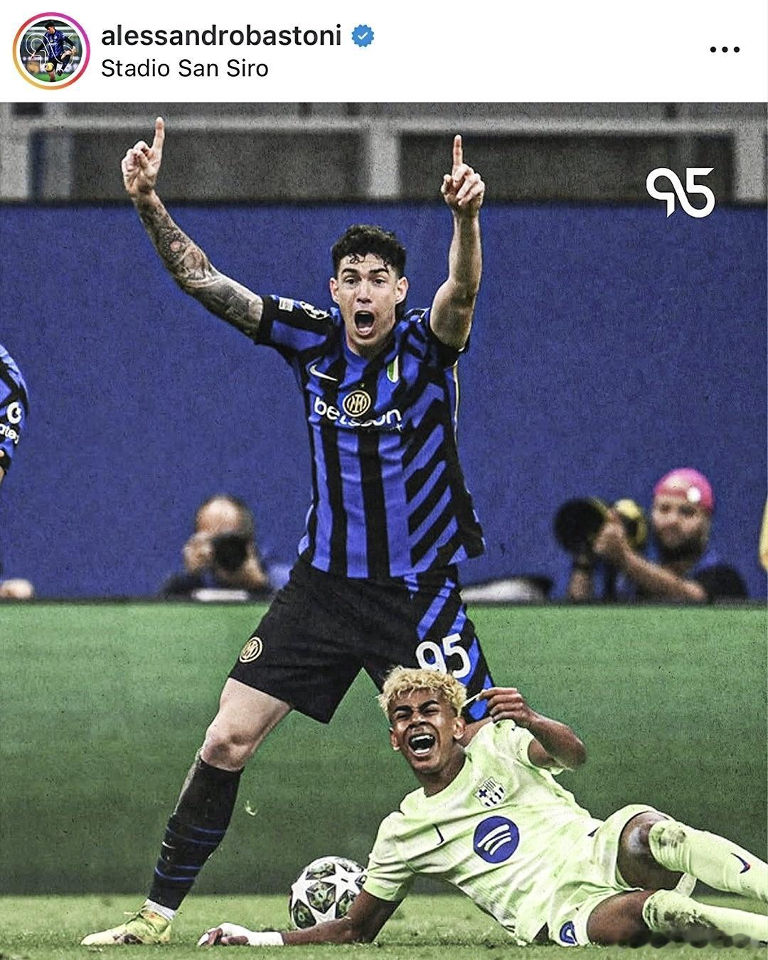 ESPN被巴斯托尼两次对阵巴萨之后发文配图逗乐了国际米兰