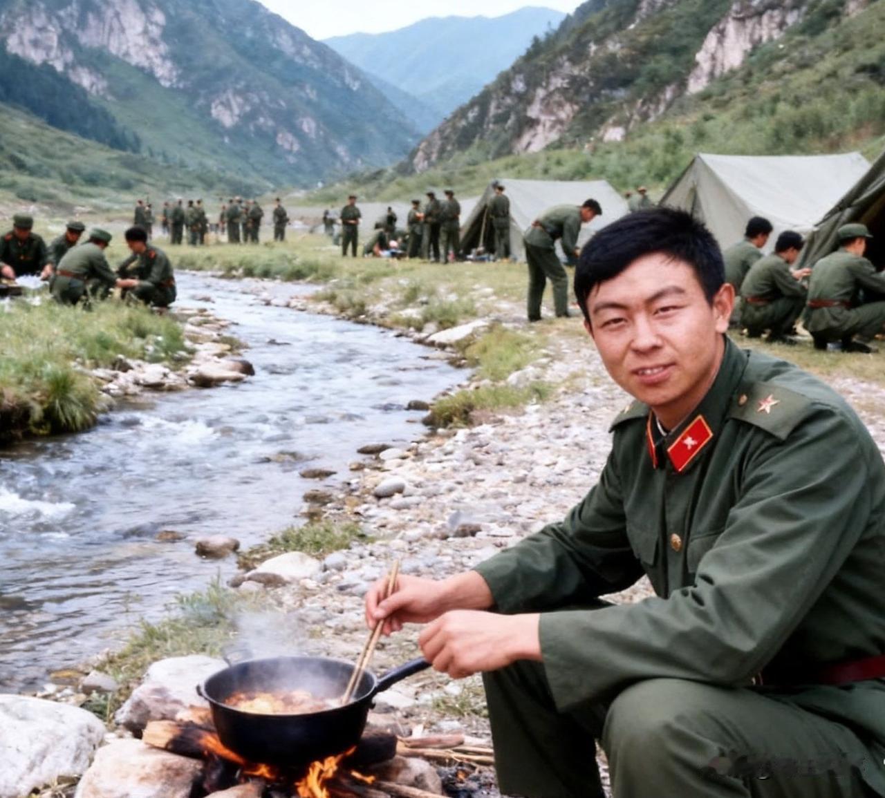 在边防当兵，有很多轶闻趣事，比方说在草帽山哨所水泡子里钓鱼，根本不需要鱼饵，随便