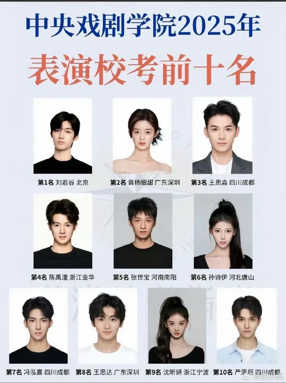 现在的娱乐圈对脸盲症很不友好，这十个人，我只能分清男女，分不清谁是谁​​​