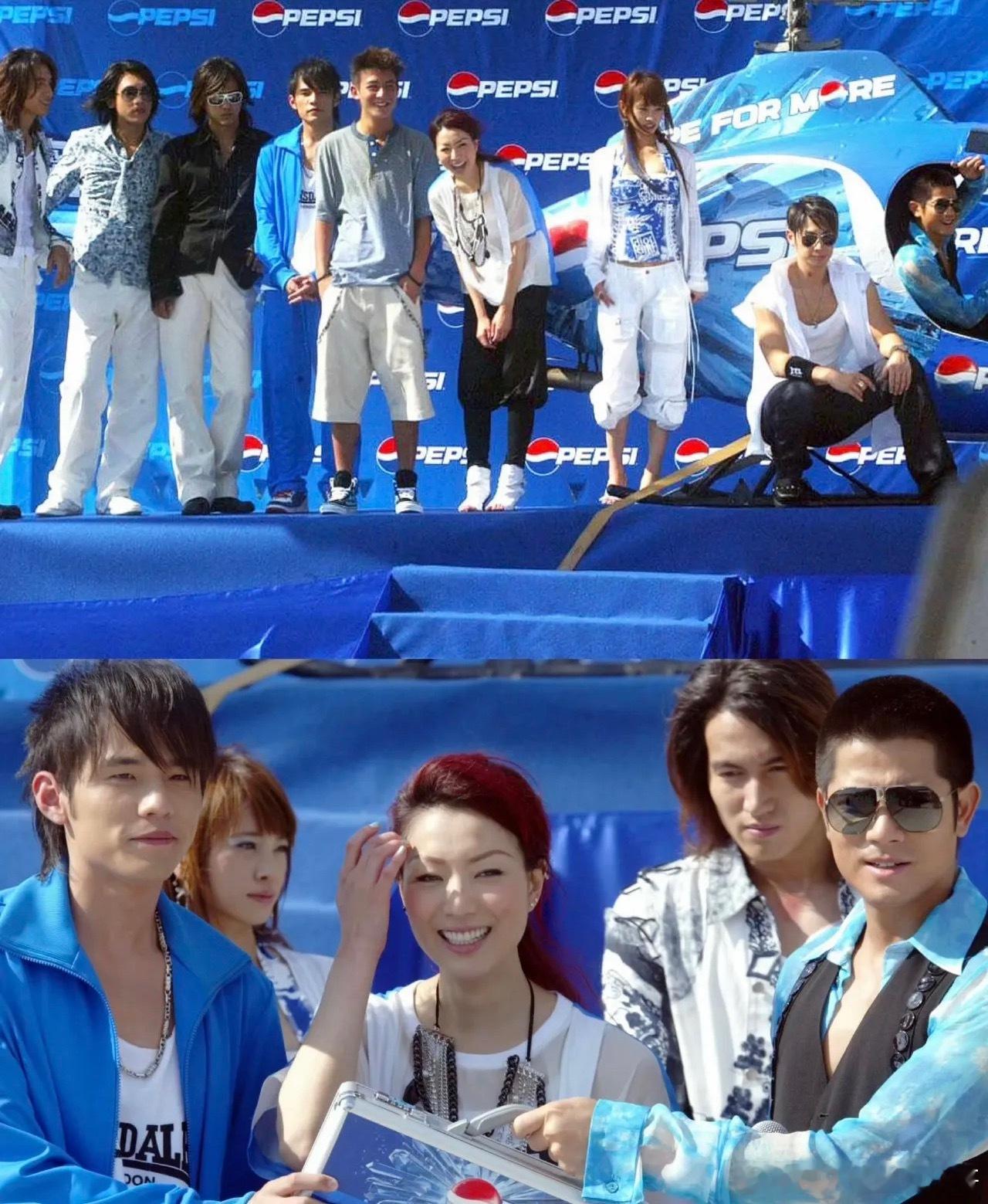 陈冠希和蔡依林在香港参加活动时的合影。此时陈冠希二十四岁，帅气逼人！蔡依林二十四