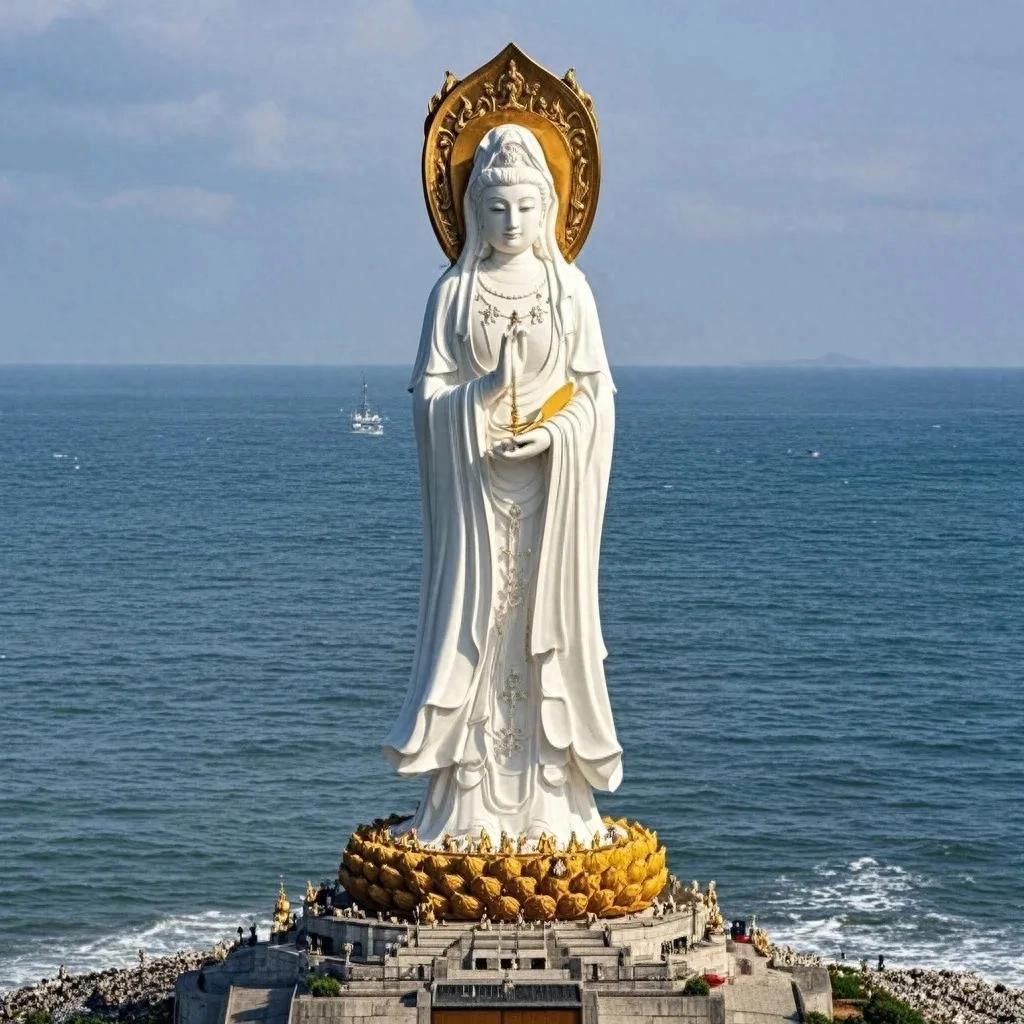 刷到南海观世音菩萨，赶紧许个愿望吧，留下一句“心想事成”菩萨必定会保佑你心愿成真