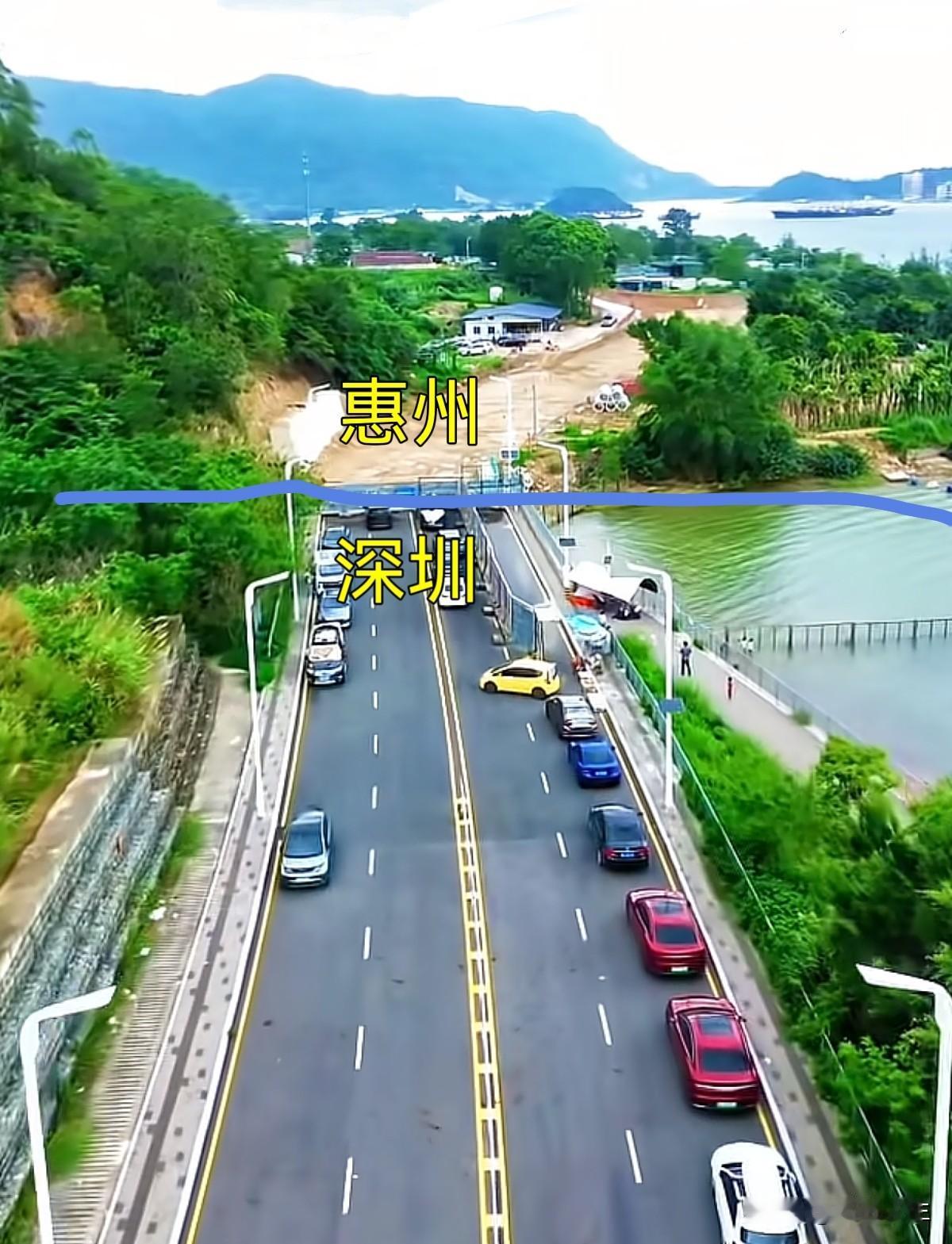大家别一味苛责惠州了，大亚湾小桂连通深圳坝光的道路现已动工建设，从图上我们不难看