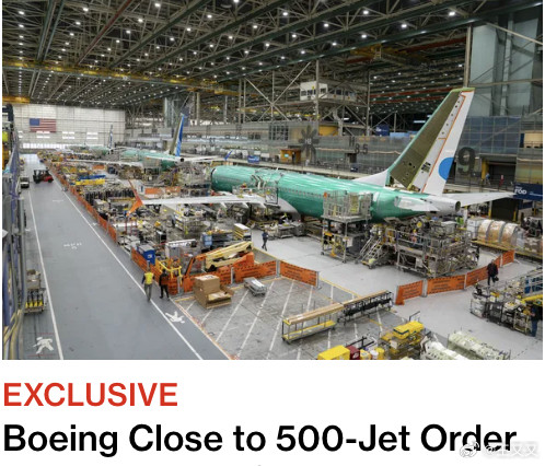 彭博社援引知情人士报道，波音公司正接近达成其历史上最大订单之一：中国航空公司计划