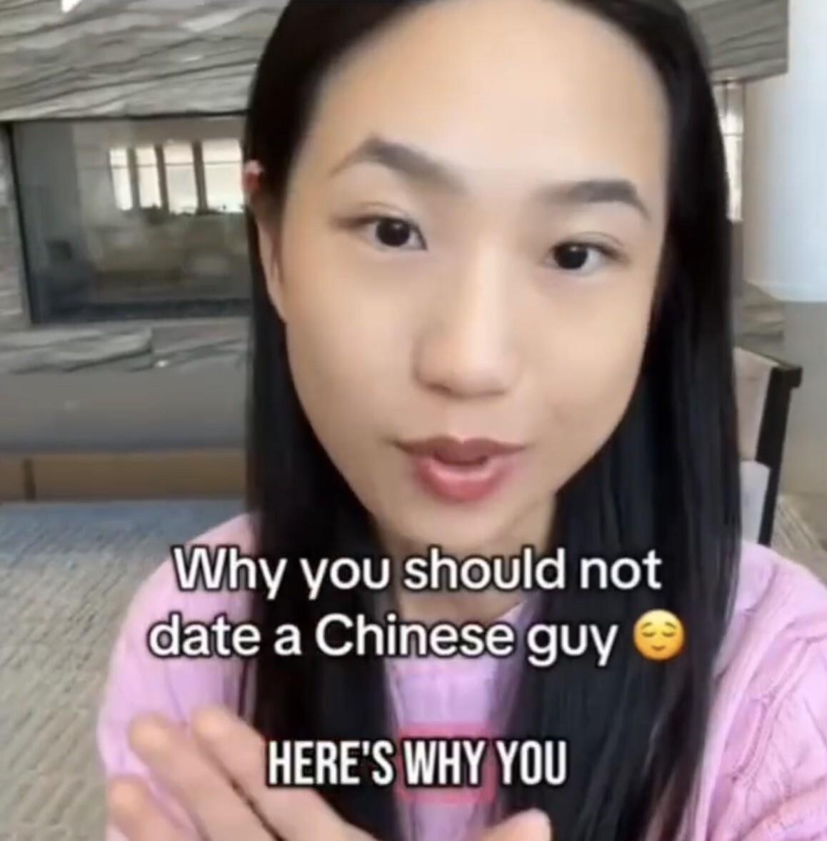 一名华裔女孩在TikTok上劝外国女性别和中国男生约会，还列了三条理由，这事是真