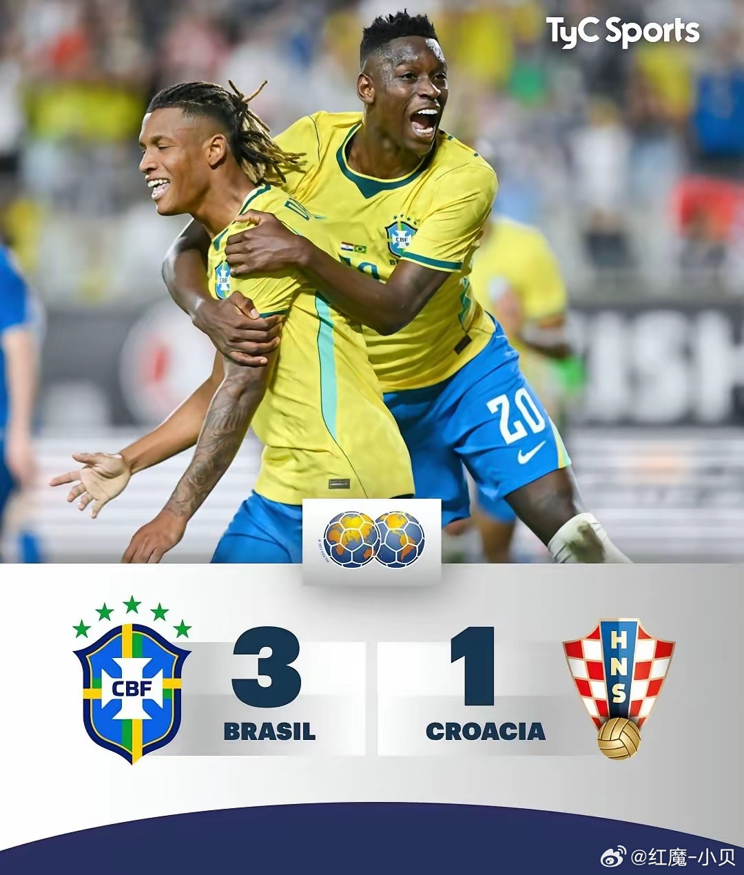 友谊赛：巴西3:1击败克罗地亚北京时间4月1日上午，在美国奥兰多市进行的一场友谊
