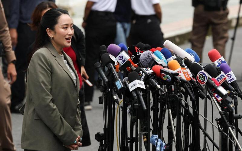心情良好！不得不佩服他信女儿——佩通坦过硬的心理素质。在他信刚刚被泰国法院判实刑