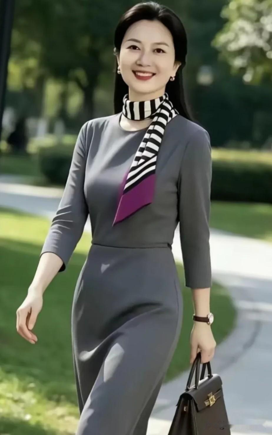 如梦令·园中行步翠苑风轻晴暮，灰袂丝巾相顾。浅笑踏芳尘，仪态雍容凝度。