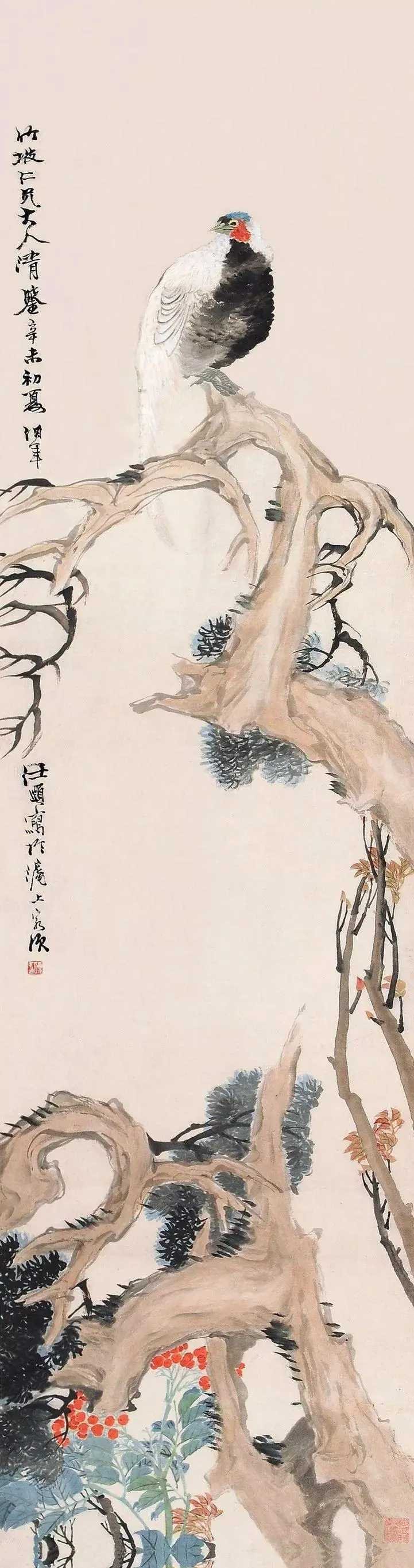 任伯年花鸟画。任伯年是我国近代杰出画家，“海上画派”中的佼佼者。任伯年的绘画发轫