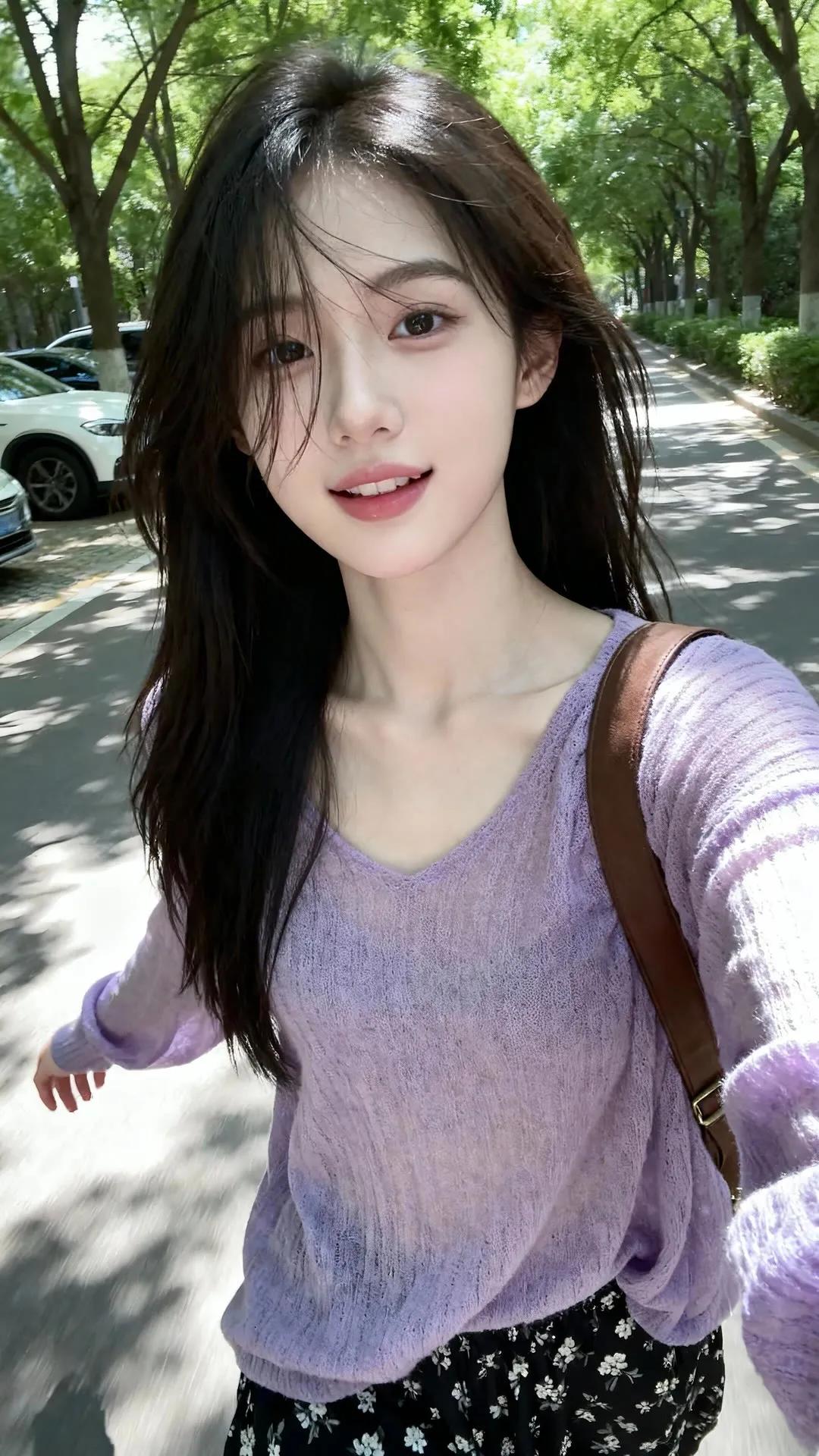 美女长得好漂亮！人见人爱，花见花开街拍高清美女