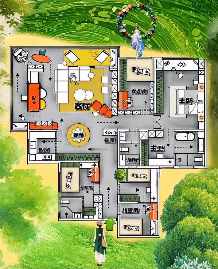 178㎡顶级的筹码，主要是收纳，交给天意，馈赠的三胞胎的生活嘛，三居半尽心就够了