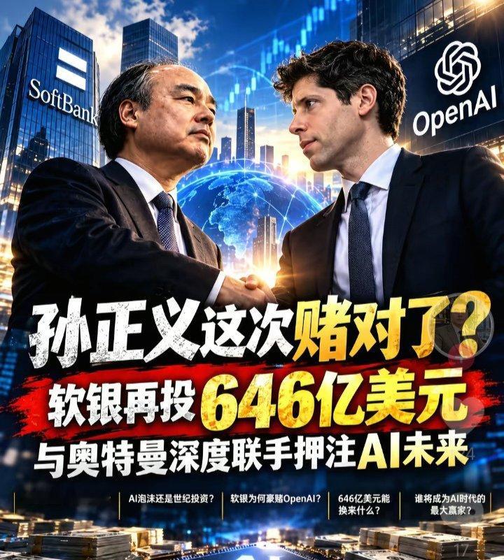 世界第一赌徒孙正义每次​出手都是几百亿美金​押注未来趋势​​​