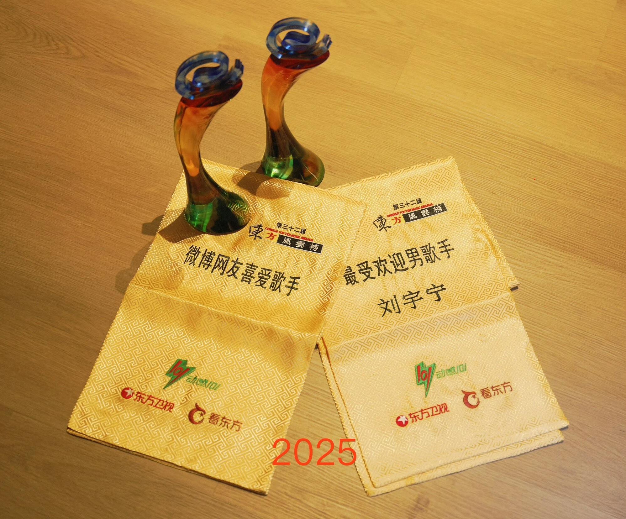恭喜刘宇宁在第33届东方风云榜音乐盛典斩获四项重磅大奖～从2019第26届拿下年