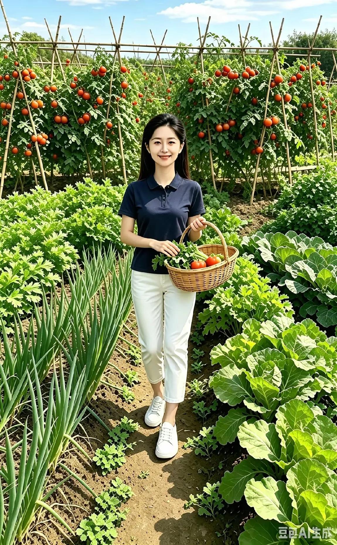 村姑一菜园，种菜显能耐。換季蔬菜市场鲜，每年收入几万元。