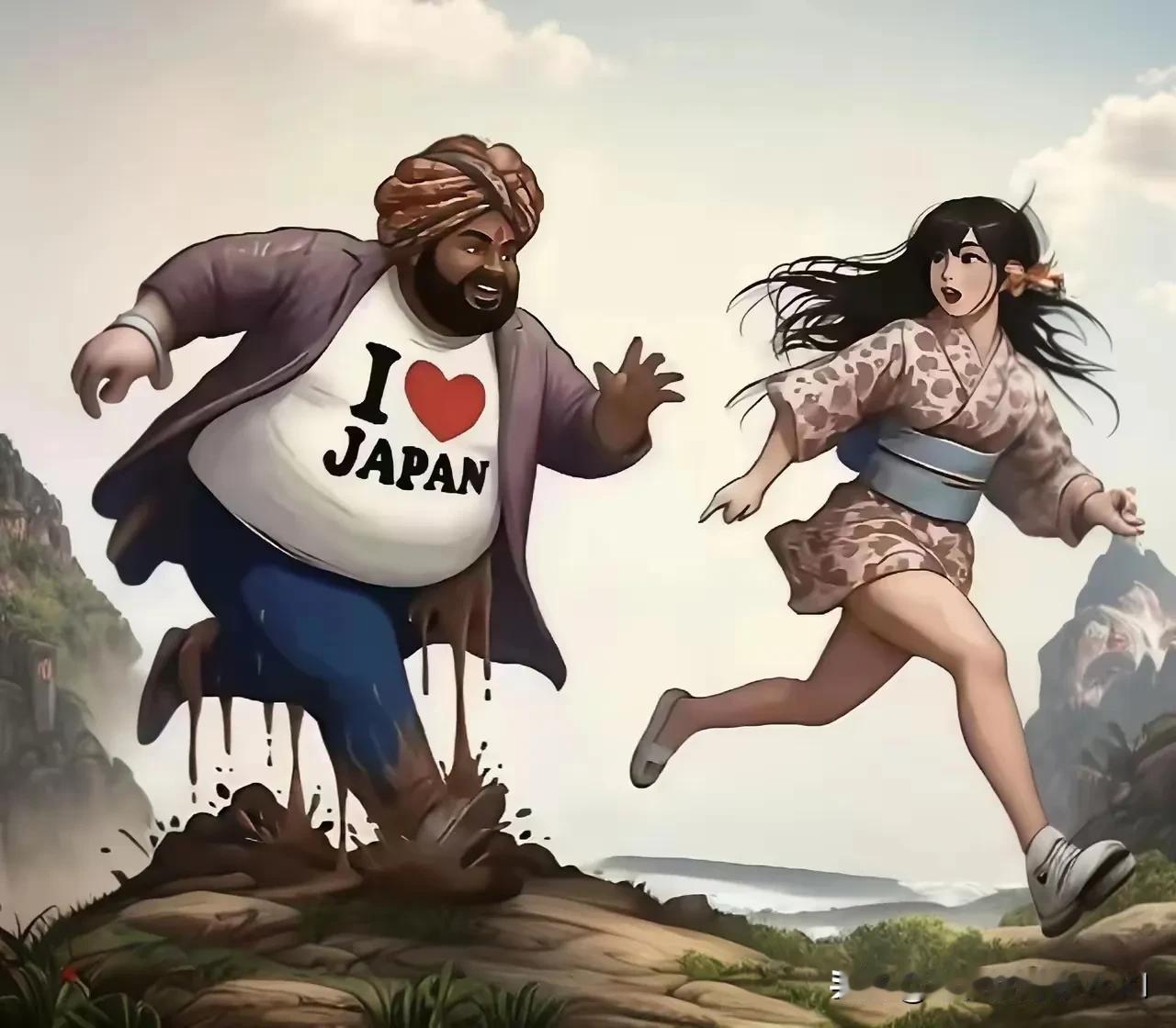 印度网友在社交网站发布图片并配文：日本的美女们，不要再支持你们的男人贪婪中国的土