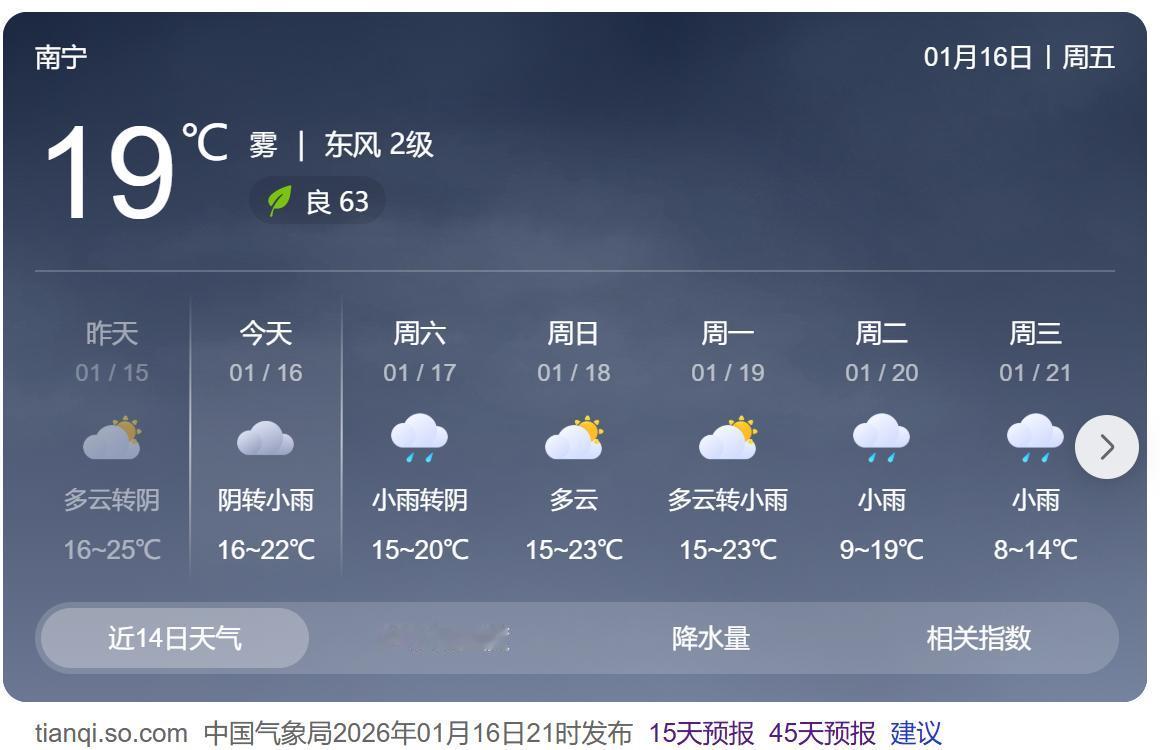 注意啦！南宁又要开启速冻了！冷空气携雨而来，气温将大幅下降，最低可能到8℃左右。