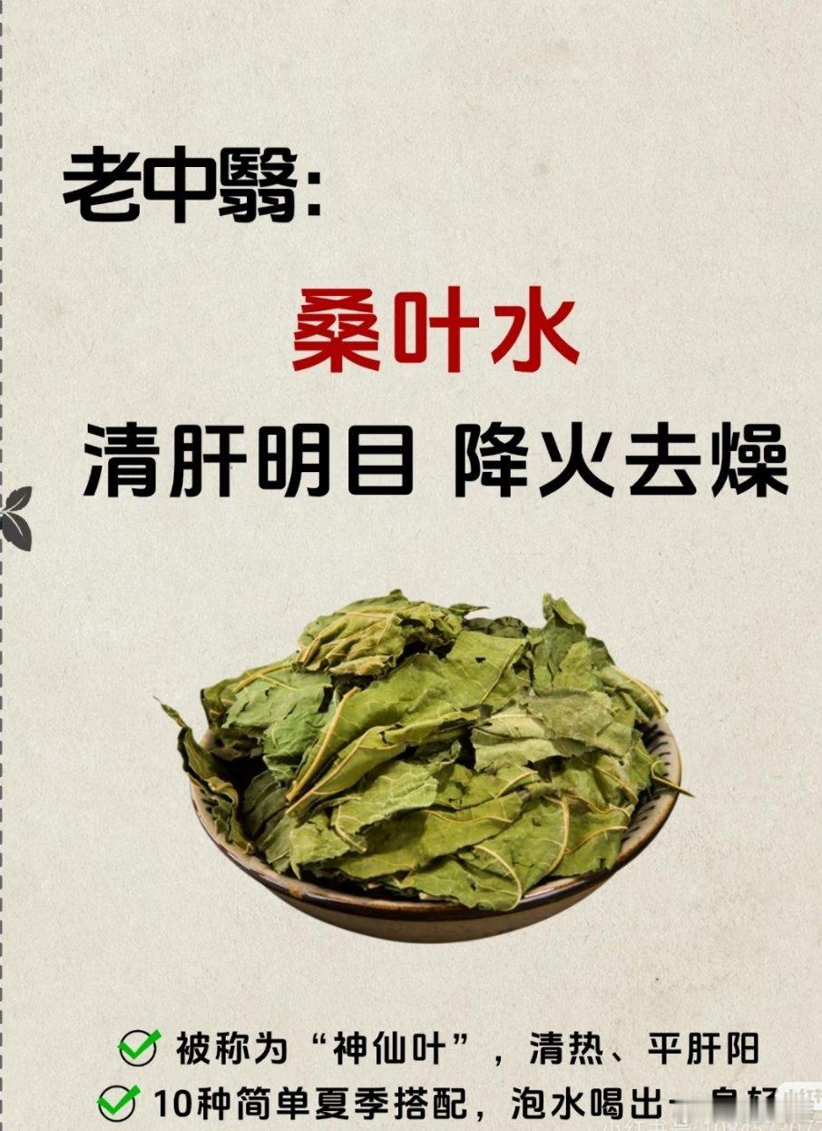 被低估的养生好物：桑叶水，喝出夏日好气色！宝子们，夏天一到，暑热、干燥、肝火旺
