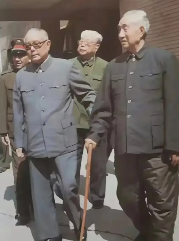 80年代，徐向前元帅与叶帅的一张合影，两位元帅都满头白发！1988年6