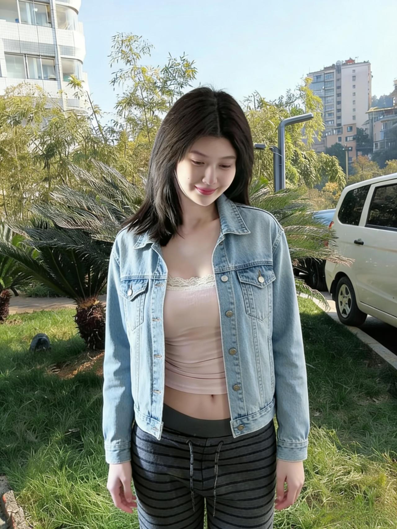 每一次垂首，都是镜头的定格她不是被框住的风景是行走的，会呼吸的温柔本身秋在