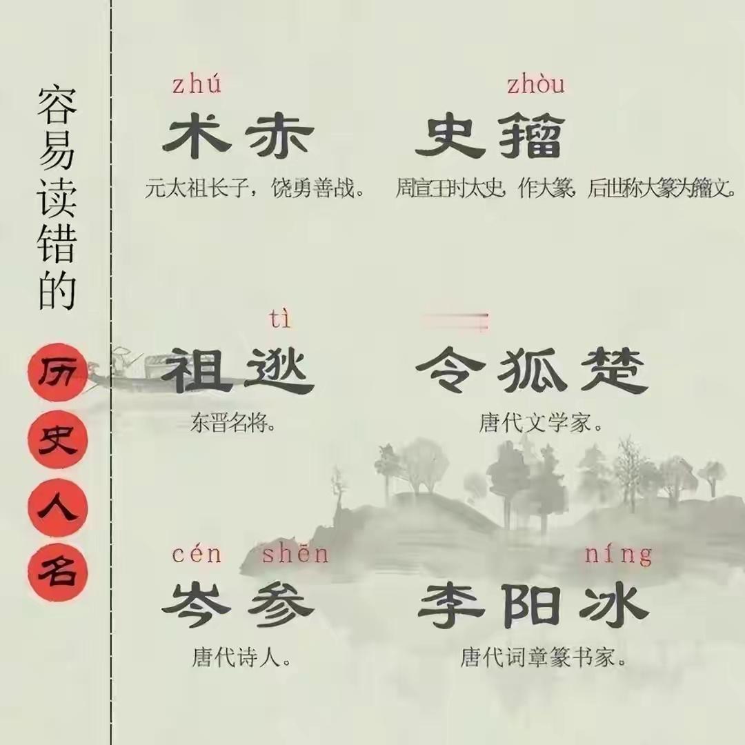 “最容易读错的历史人名。”​​​