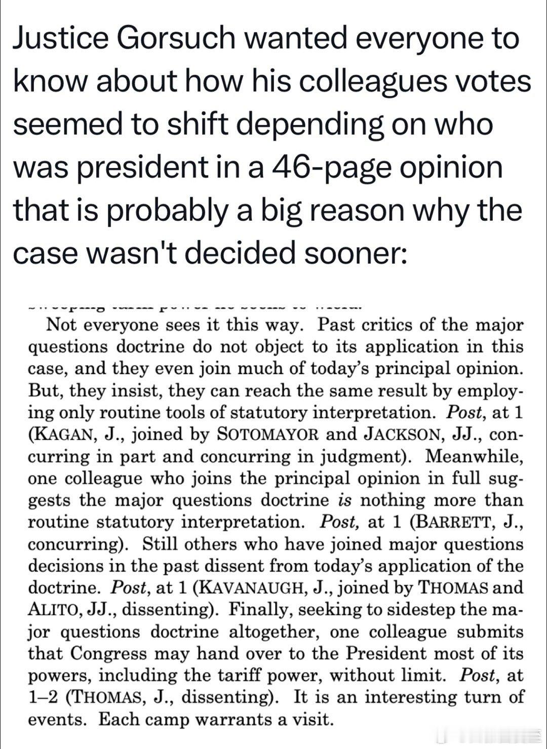高法6-3推翻“经济紧急状态“关税，Trump最不满的是Gorsuch大法官不仅