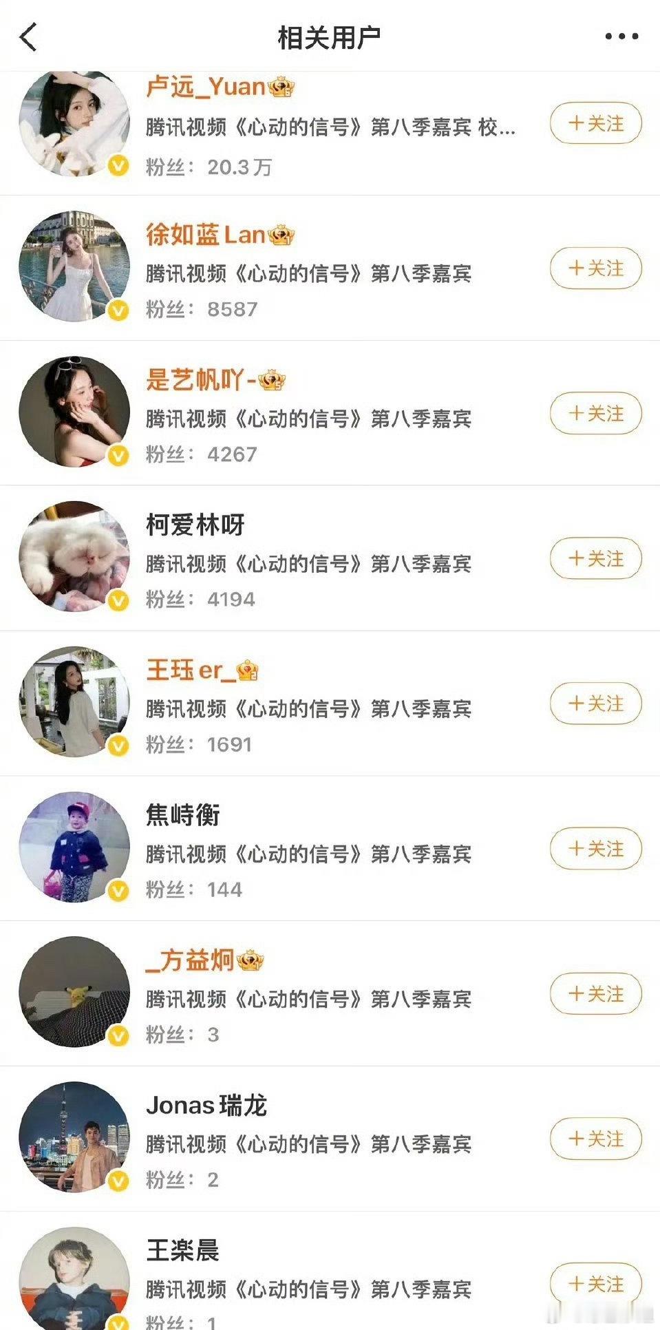 《心动的信号8》素人嘉宾曝光，女嘉宾都美得各有特点呢🤩🤩​​​