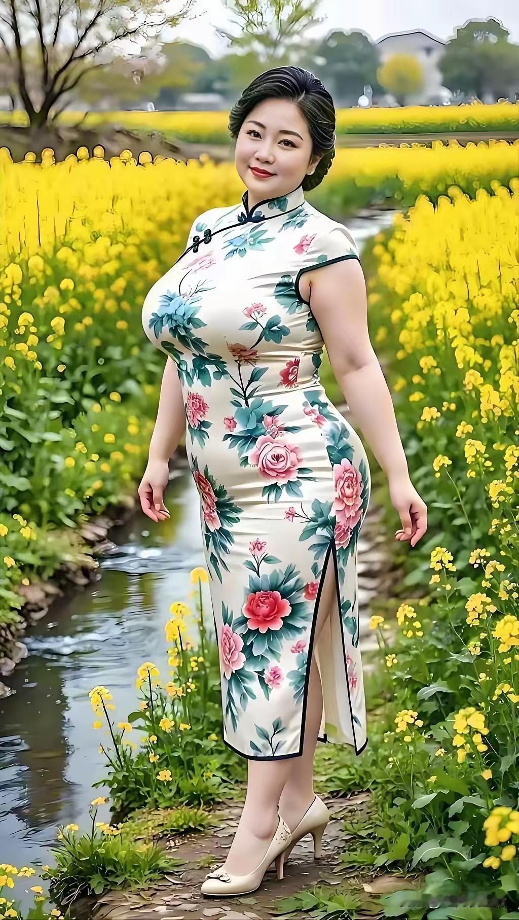 “花间美人立，春光满眼来”，这画面太美了。想象着一位古风美人俏立花丛中，那韵味悠