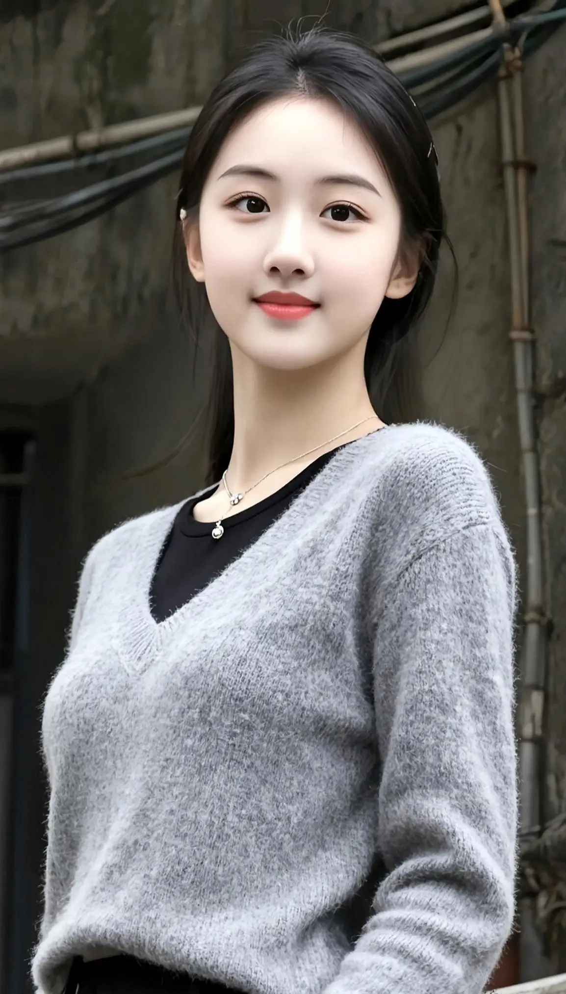 AI真人气质写真组 ai创作 温柔气质小姐姐穿搭 街拍温柔风 温柔毛衣造型