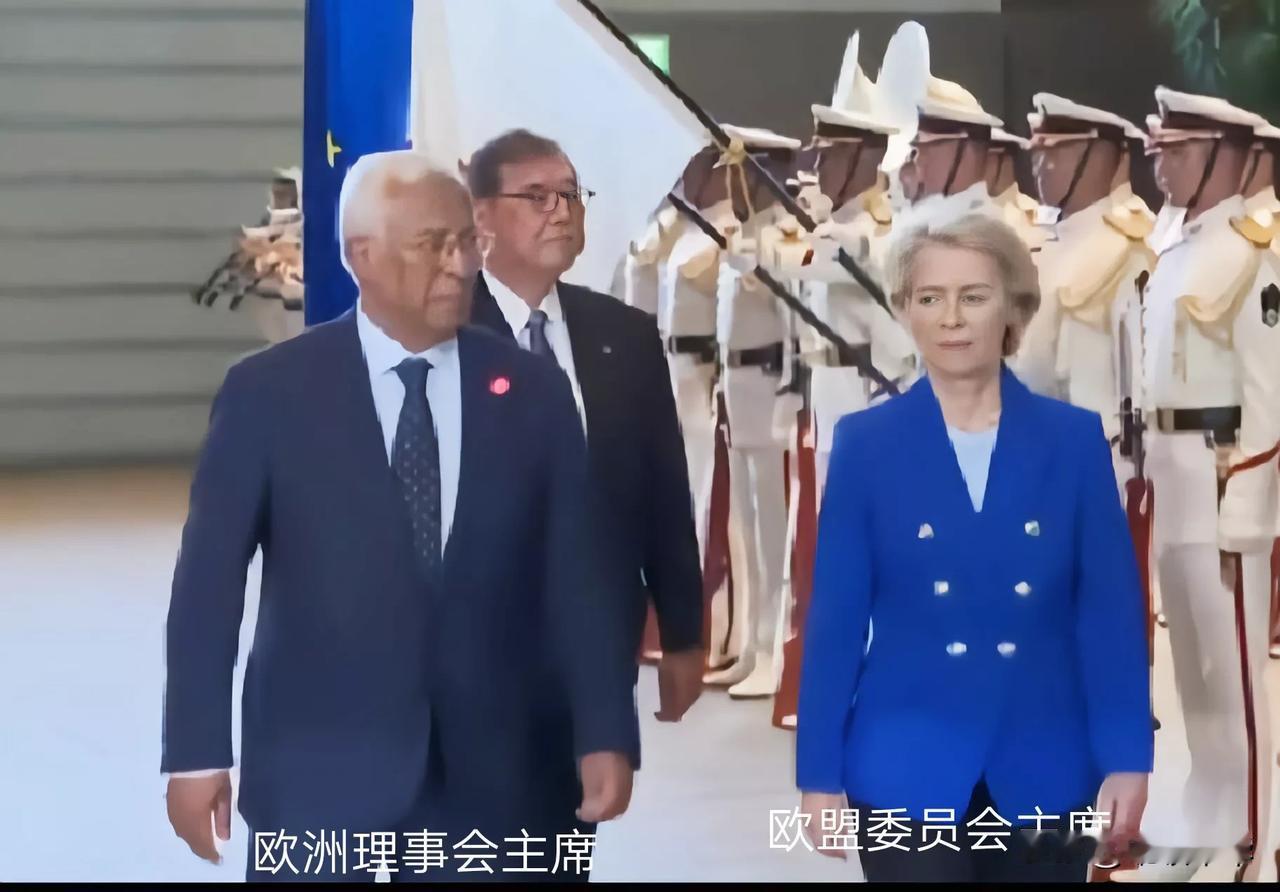 一位是欧洲理事会主席，另一位是欧盟委员会主席，两人都是主席地位却不相同，科斯塔相