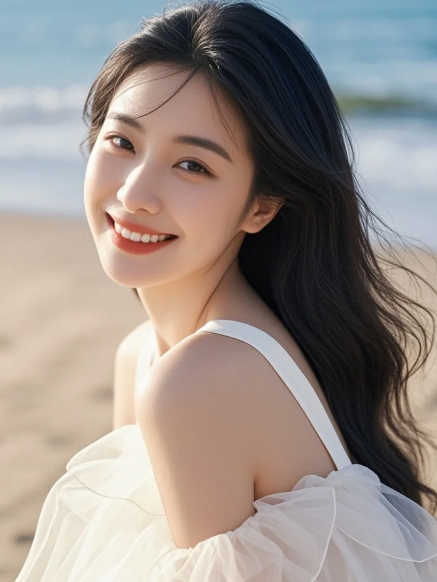 在海边假装不经意地回头，其实是在等你。