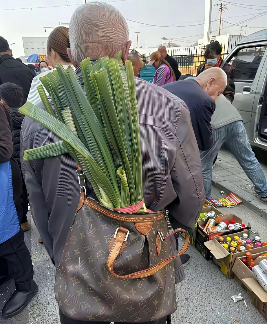 装葱可以，别装蒜就行。在大爷眼里，任何包都和蛇皮袋是一个价值。