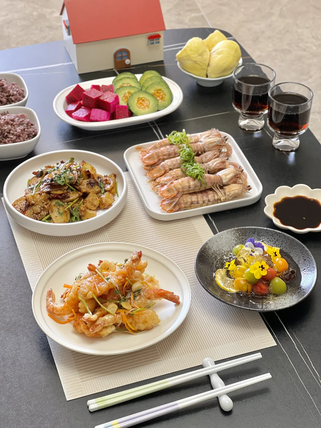 我家餐桌上的漂亮饭