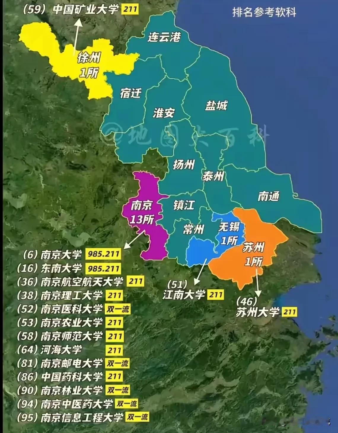江苏的16所双一流，分布在四个城市！扬州、镇江和南通，谁会是下一个？现如今，