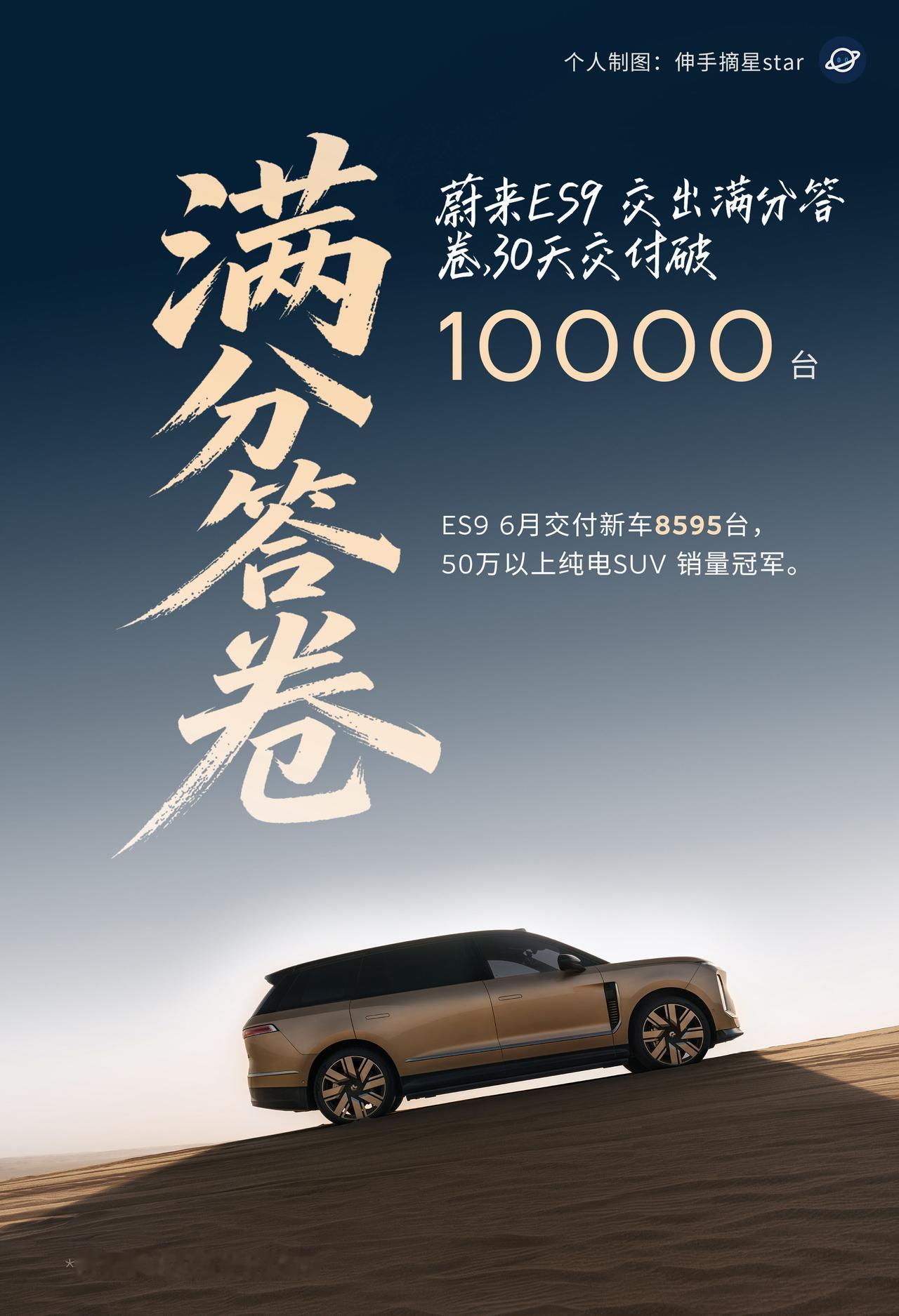 蔚来ES9交出满分答卷！50万+纯电冠军蔚来ES9第一个满月交付，交出接近满