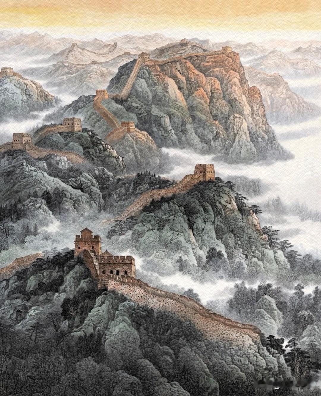 应朋友之约，我用半个月的业余时间，斗胆为其新装修房子的客厅画了一幅山水。朋友很