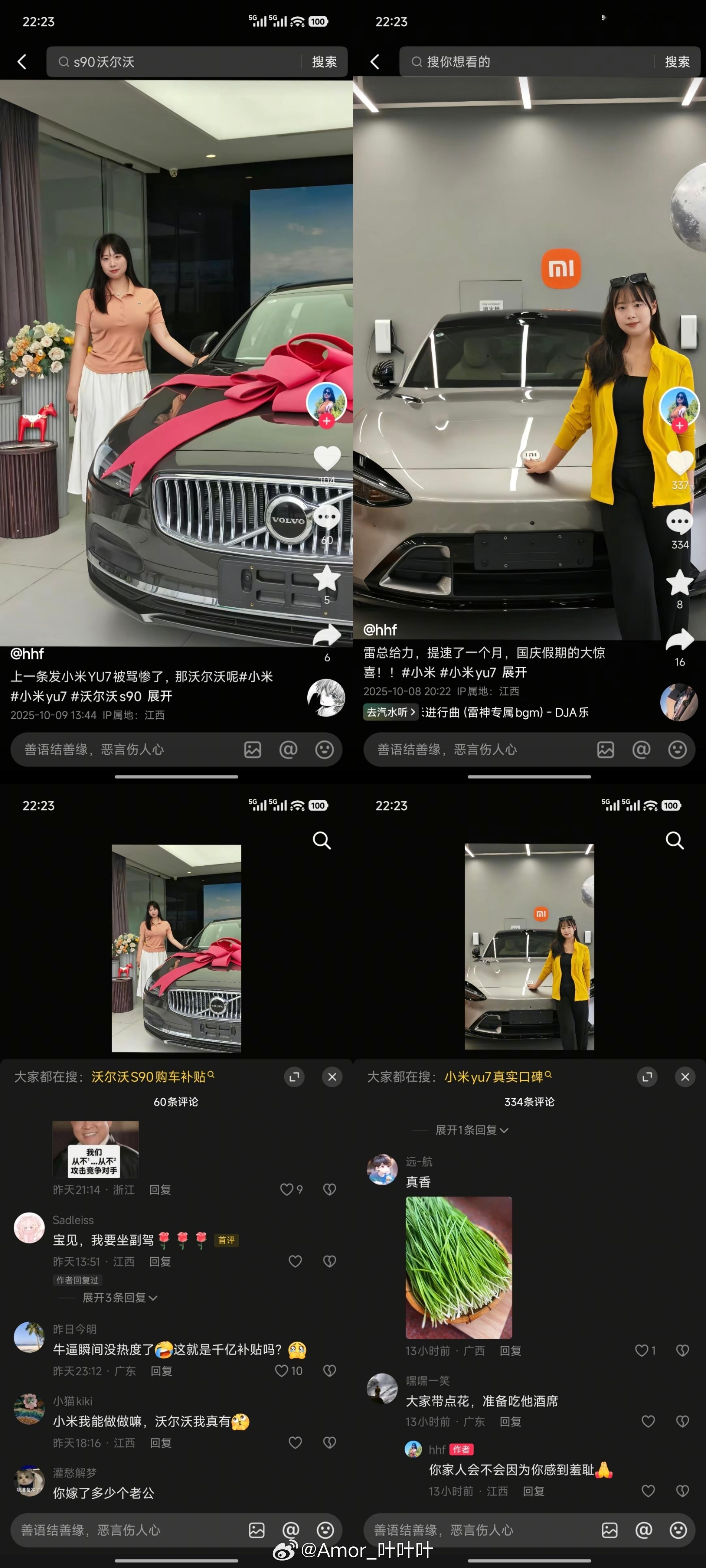 这位女士同时提了沃尔沃和小米……你看评论区↓汪汪队的百亿补贴还在发力……[流鼻血