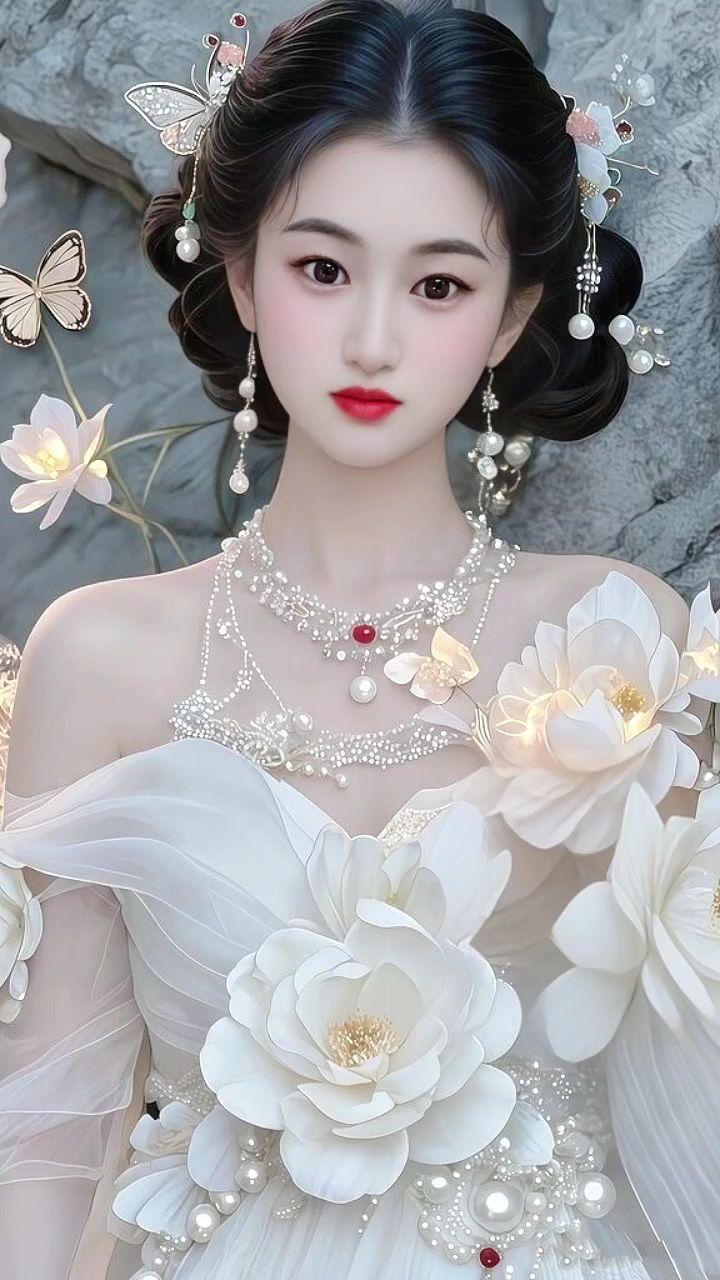 清纯甜美俏皮可爱梦幻花仙妆古风美女仙气十足