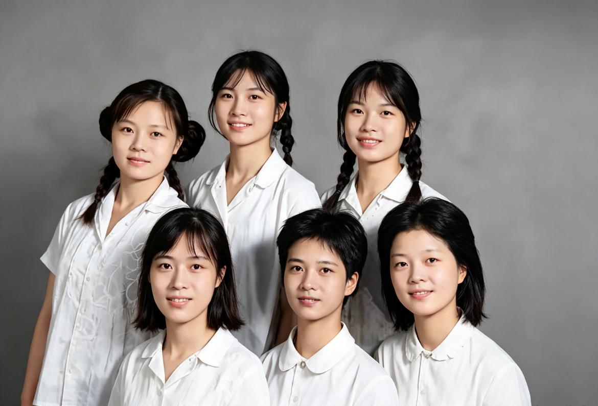 这是一张珍贵的老照片，在这六位美女中，有一位成为了著名的明星，你能找到她吗？