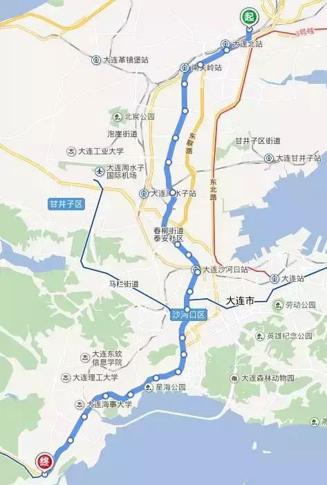 00  大连地铁3号线  注意:大连3号线根据终点站的不同划分为4段,以下