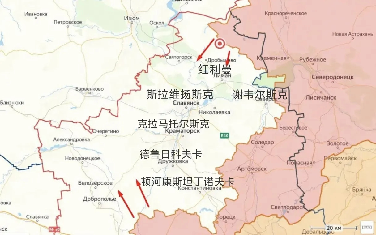 俄军在顿涅茨克的战略意图：实施大规模包围从中我们可以清晰看到，俄军在顿涅茨克的