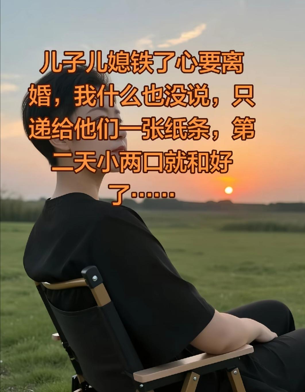 儿子儿媳吃了秤砣铁了心要离婚，公公只是递给他们一张纸条，第二天小两口就和好如初了