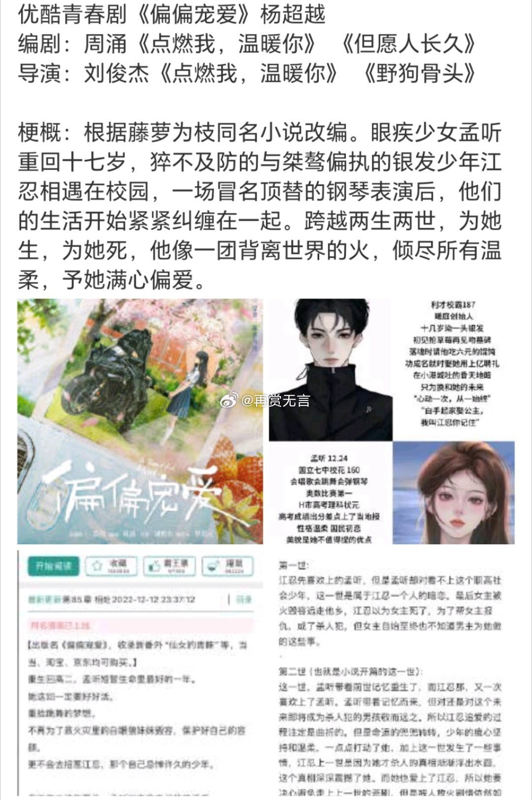 🍉优酷的（偏偏宠爱），好多艺人都在争抢，传过刘浩存、包上恩、艾米等人，不过剧方