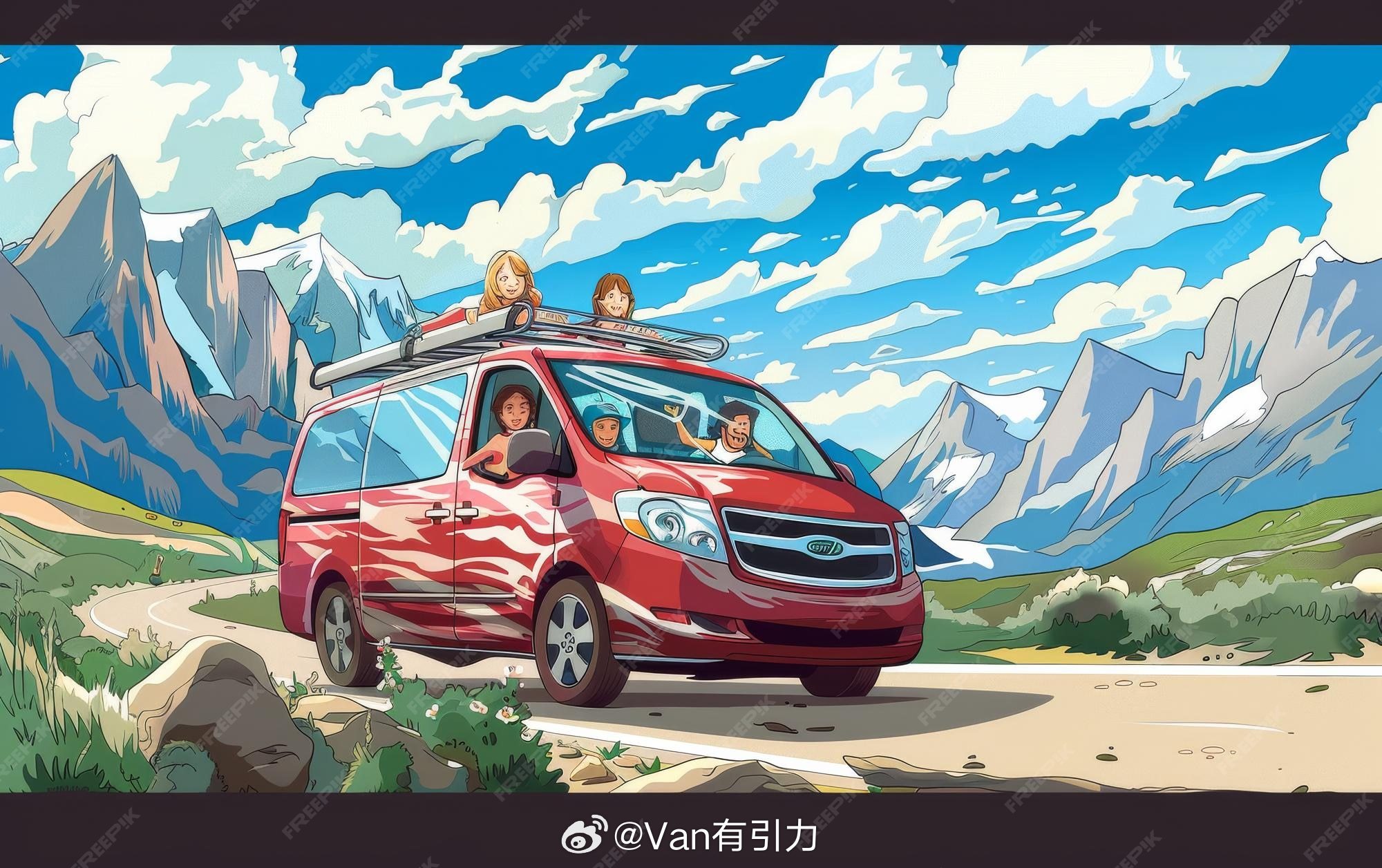 搞不清是啥动画片里的画面，反正这台van好像还不赖van事通