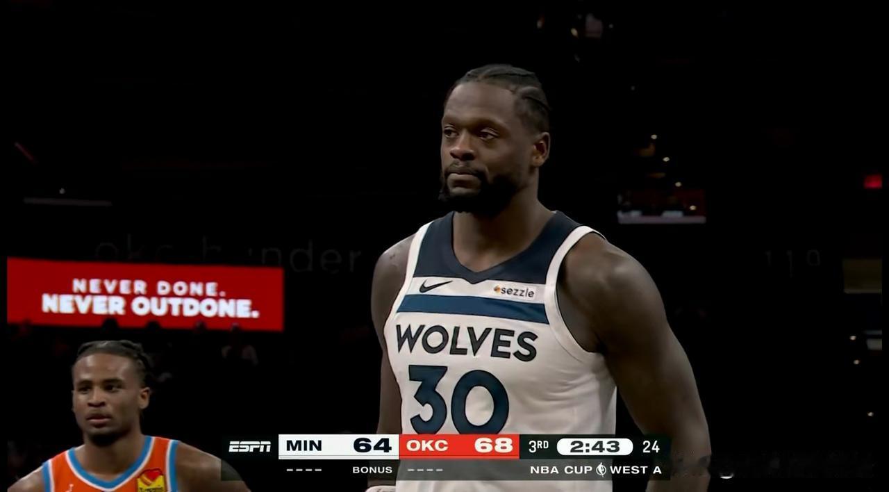 森林狼二当家兰德尔真是让人极度的失望！在今天森林狼客场以105：113输给雷霆的