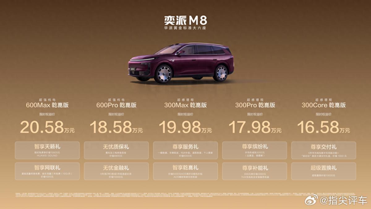 7月23日，“华派黄金标准大六座”东风奕派M8正式上市。  新车共推出...