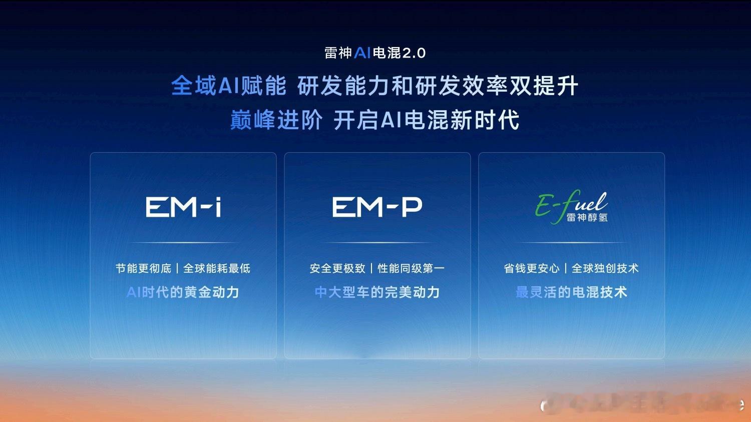 吉利推出了基于AI场景引擎的动力域智能体“星睿AI云动力2.0”，并将雷神超级电