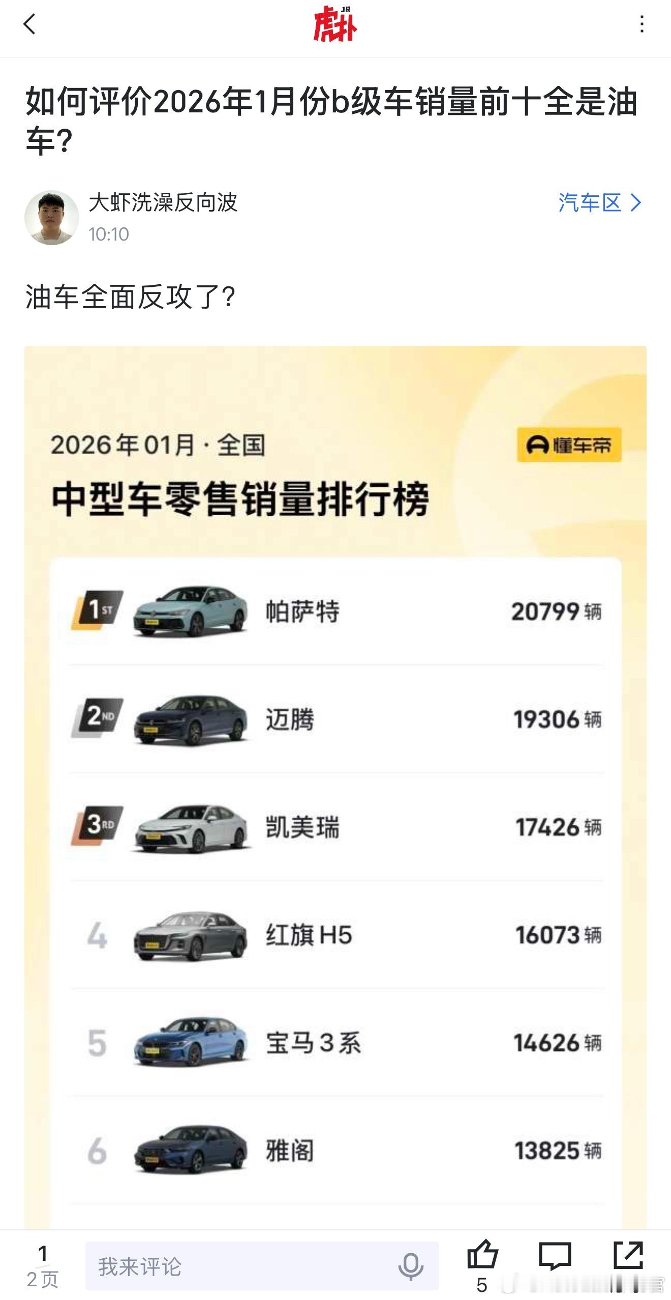 怎么看燃油车霸榜B级车销量榜