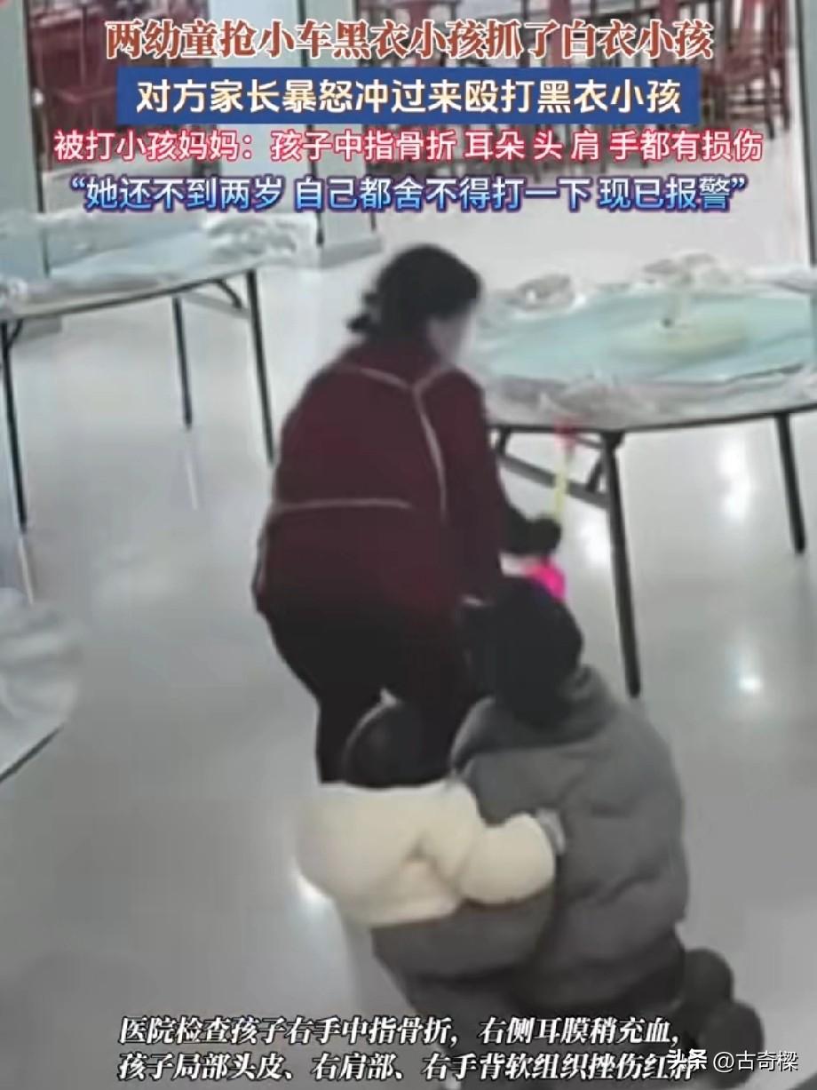 实在是看不下去了，小孩子抢玩具而已，大人动手打小孩，还把小孩打的那么伤。近日