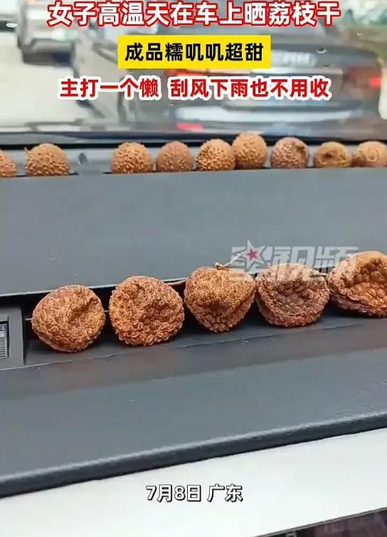 “人怎么能这么聪明！”广东，一女子想要晒荔枝干，可近期天气又是阴晴不定，不能放在